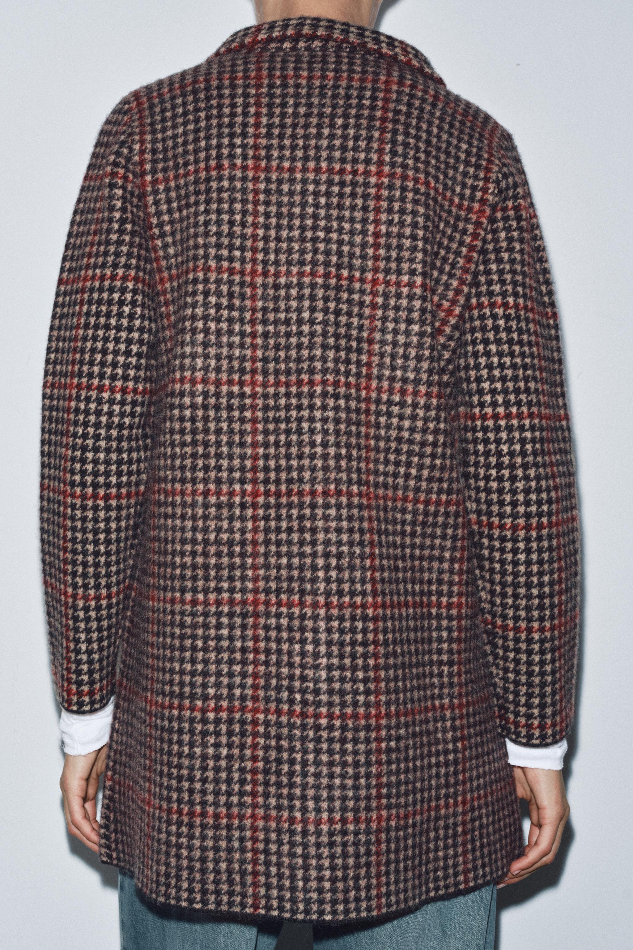 100% WOOL HOUNDSTOOTH COAT